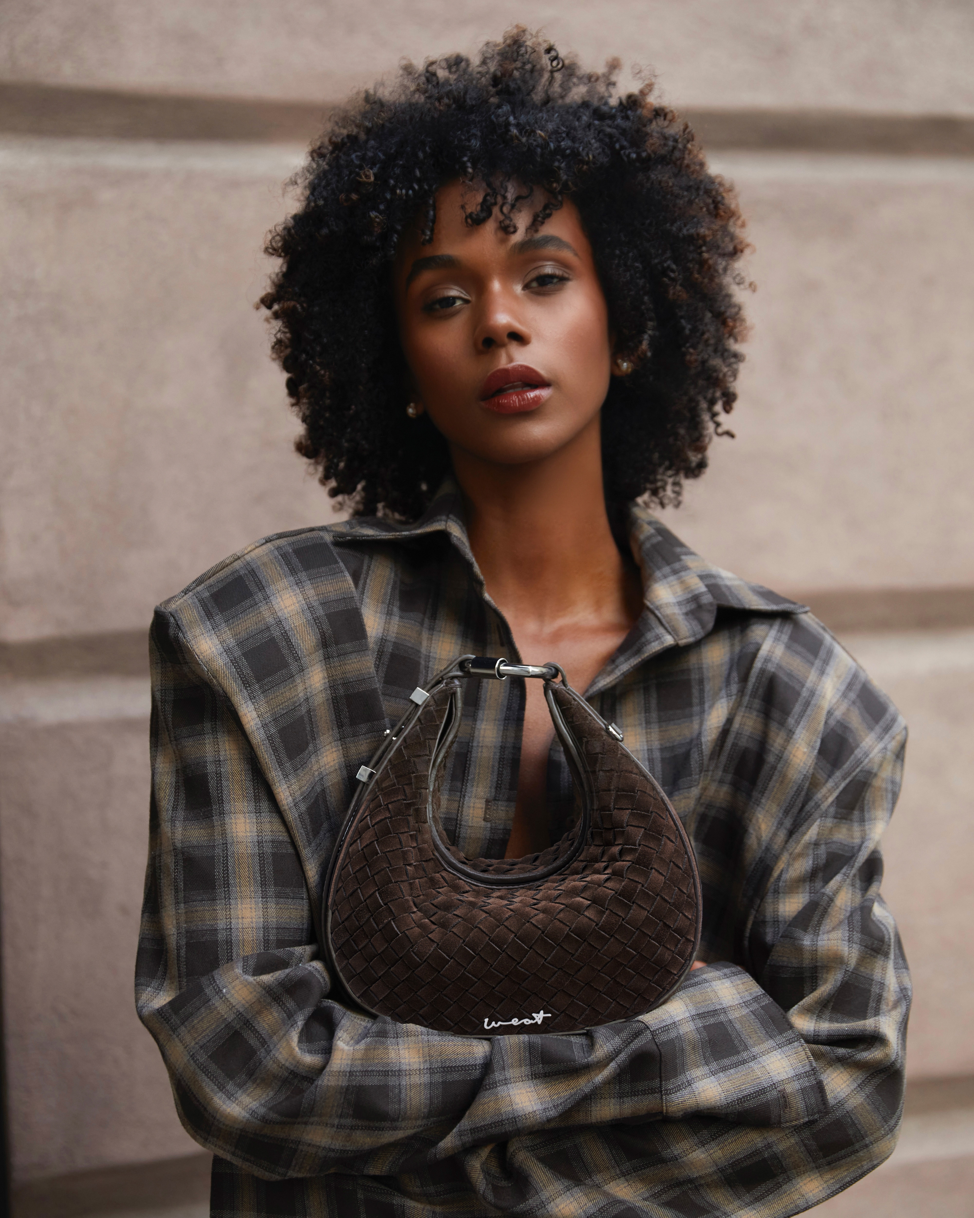 Halfmoon Bag Braided Chocolate