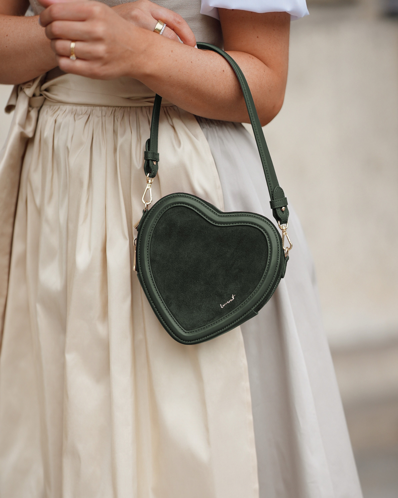 Big Heart Bag Suede Olive