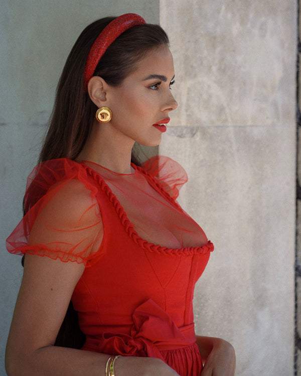 Headband Crystal Grande Red