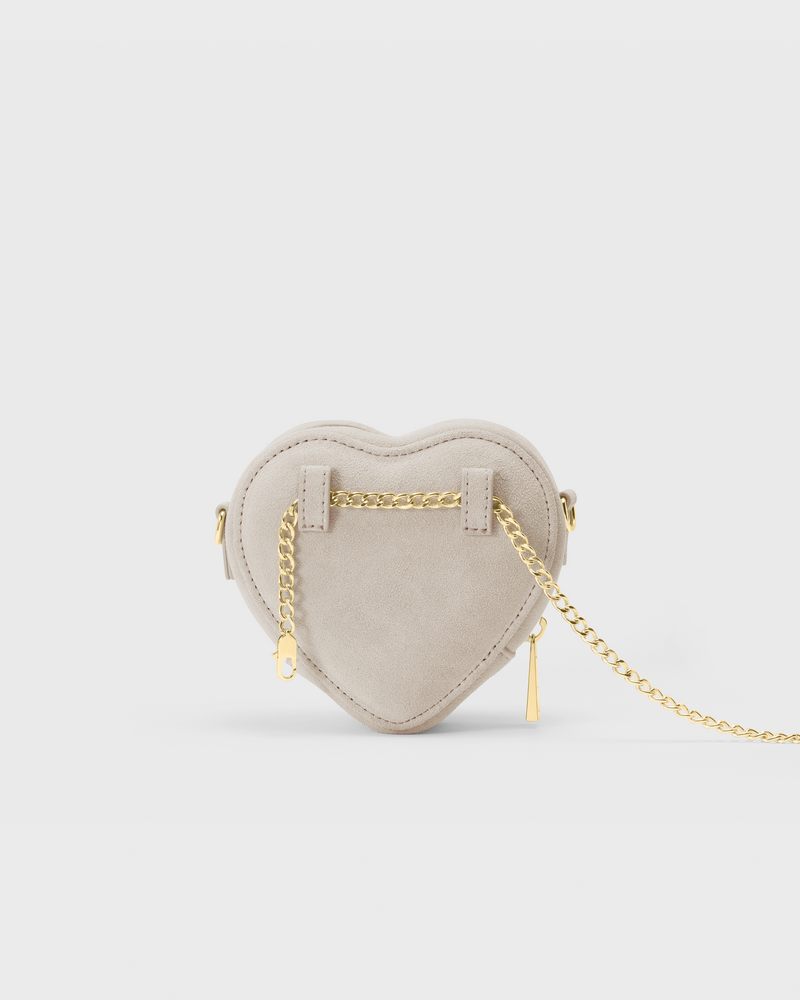Mini Heart Bag Suede Taupe