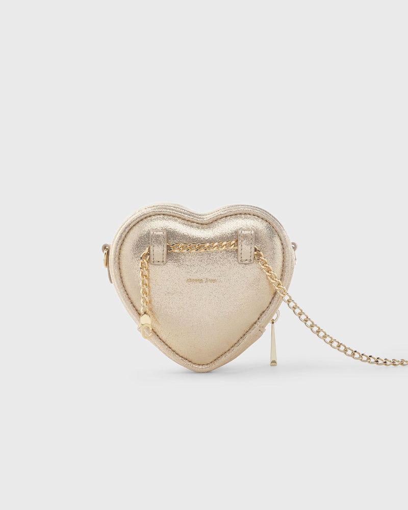 Mini Heart Bag Metallic Gold