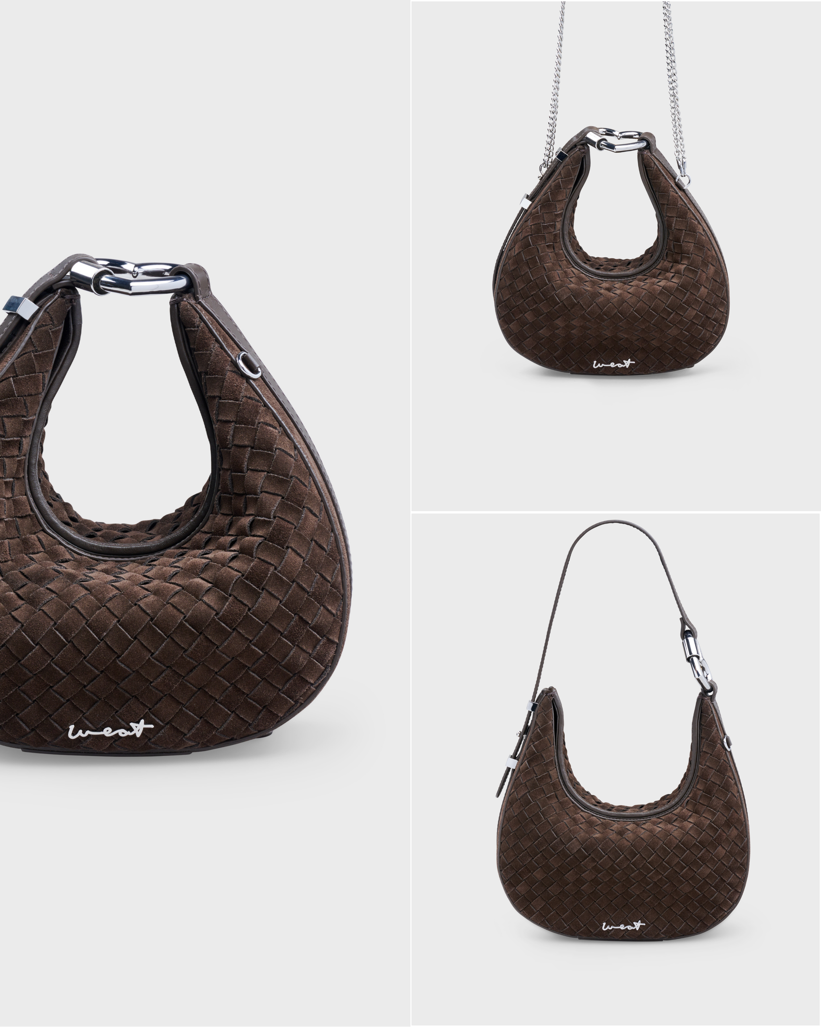 Halfmoon Bag Braided Chocolate