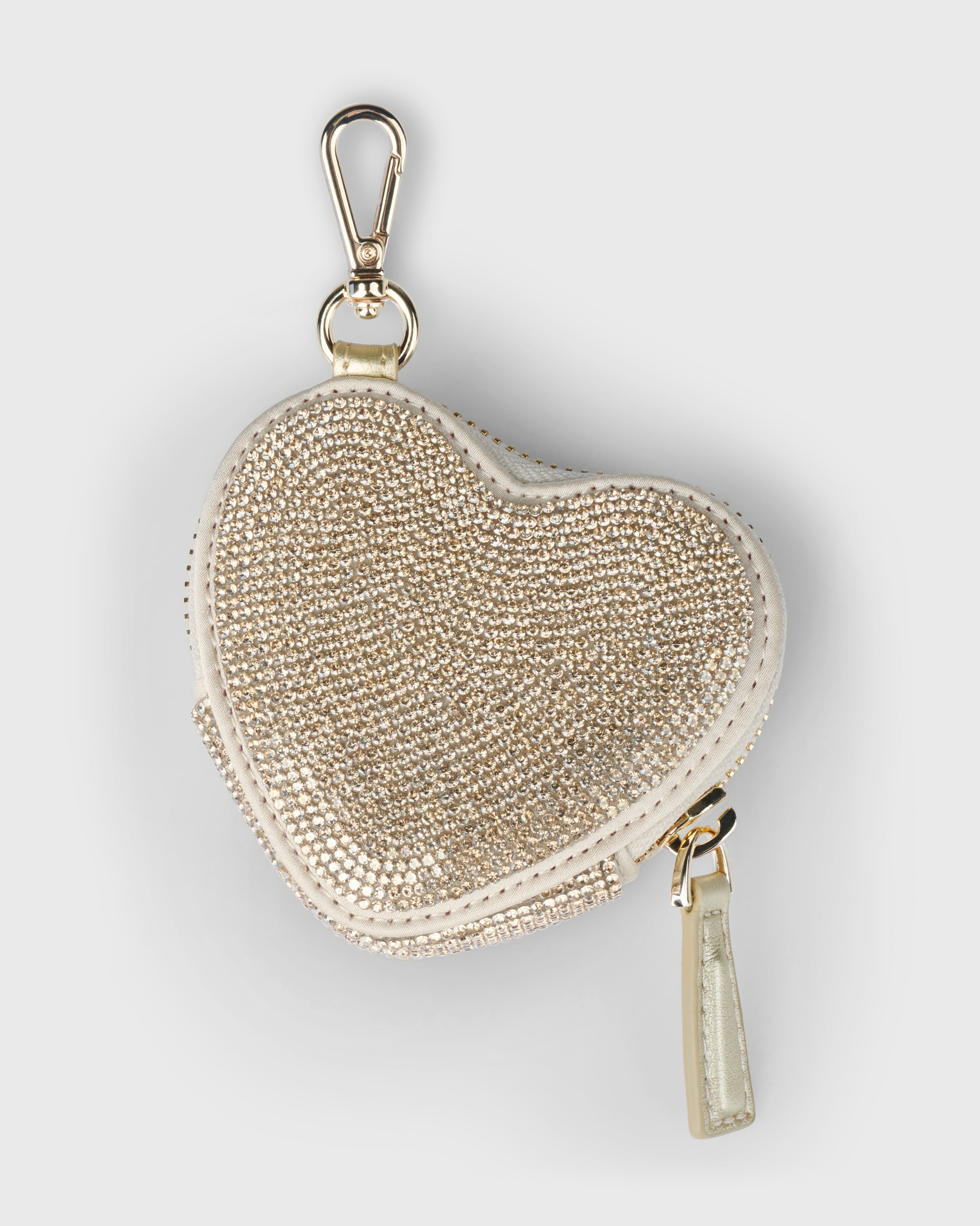 Coin Purse Heart Crystal Champagne