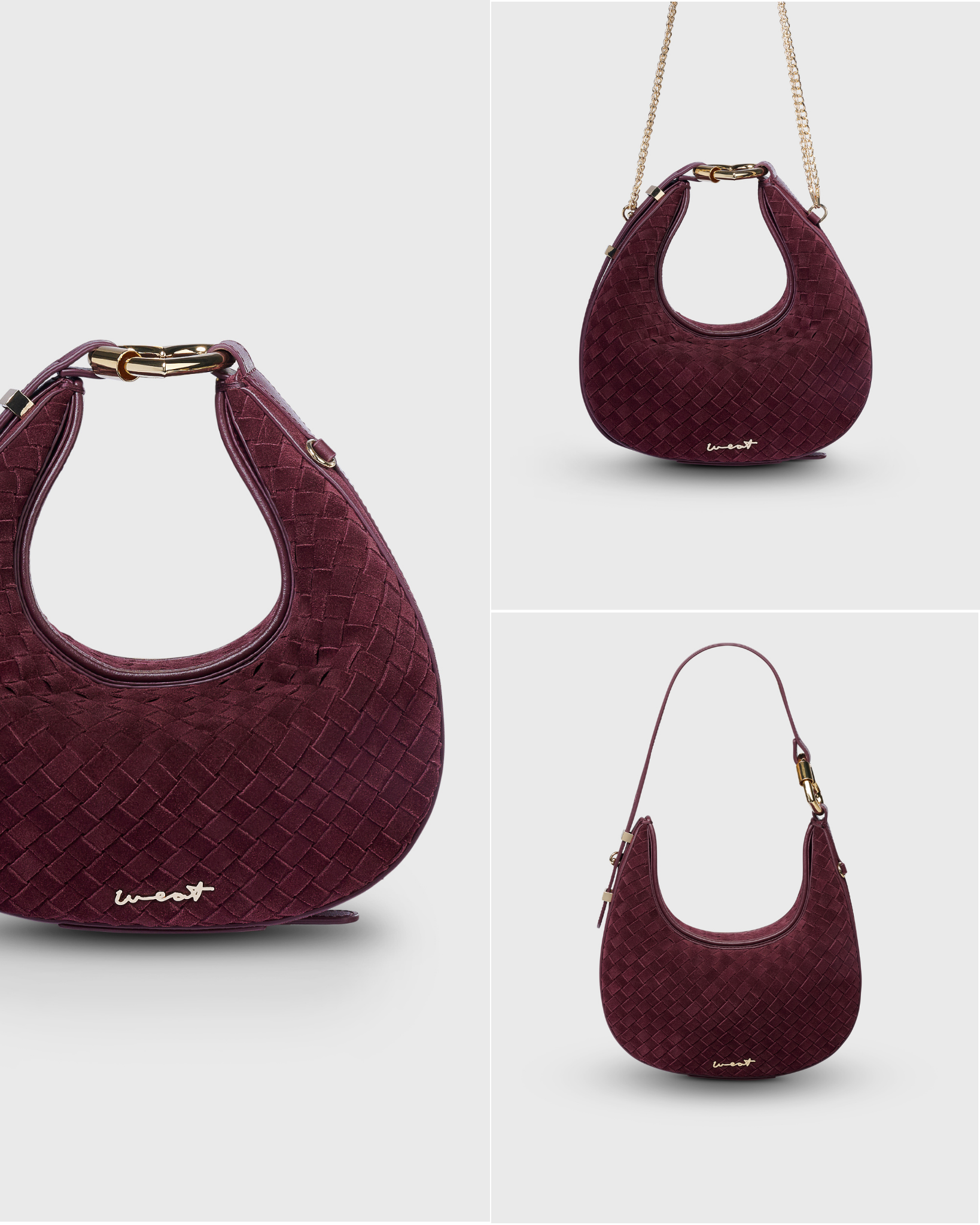 Halfmoon Bag Braided Merlot