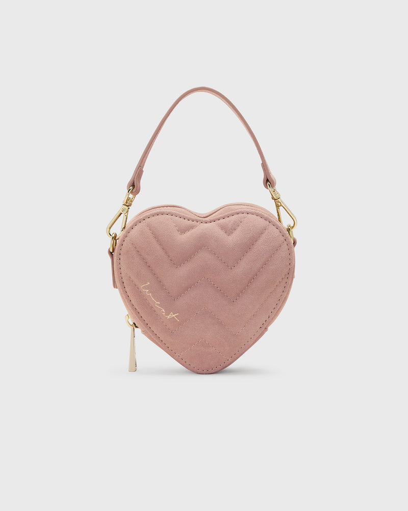 Mini Heart Bag Suede Rose