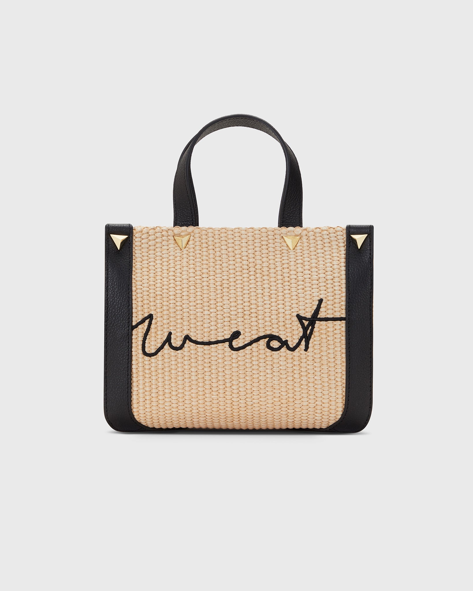Mini Tote Raffia Black