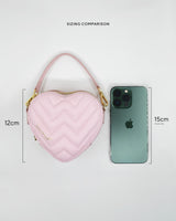 Mini Heart Bag Suede Rose