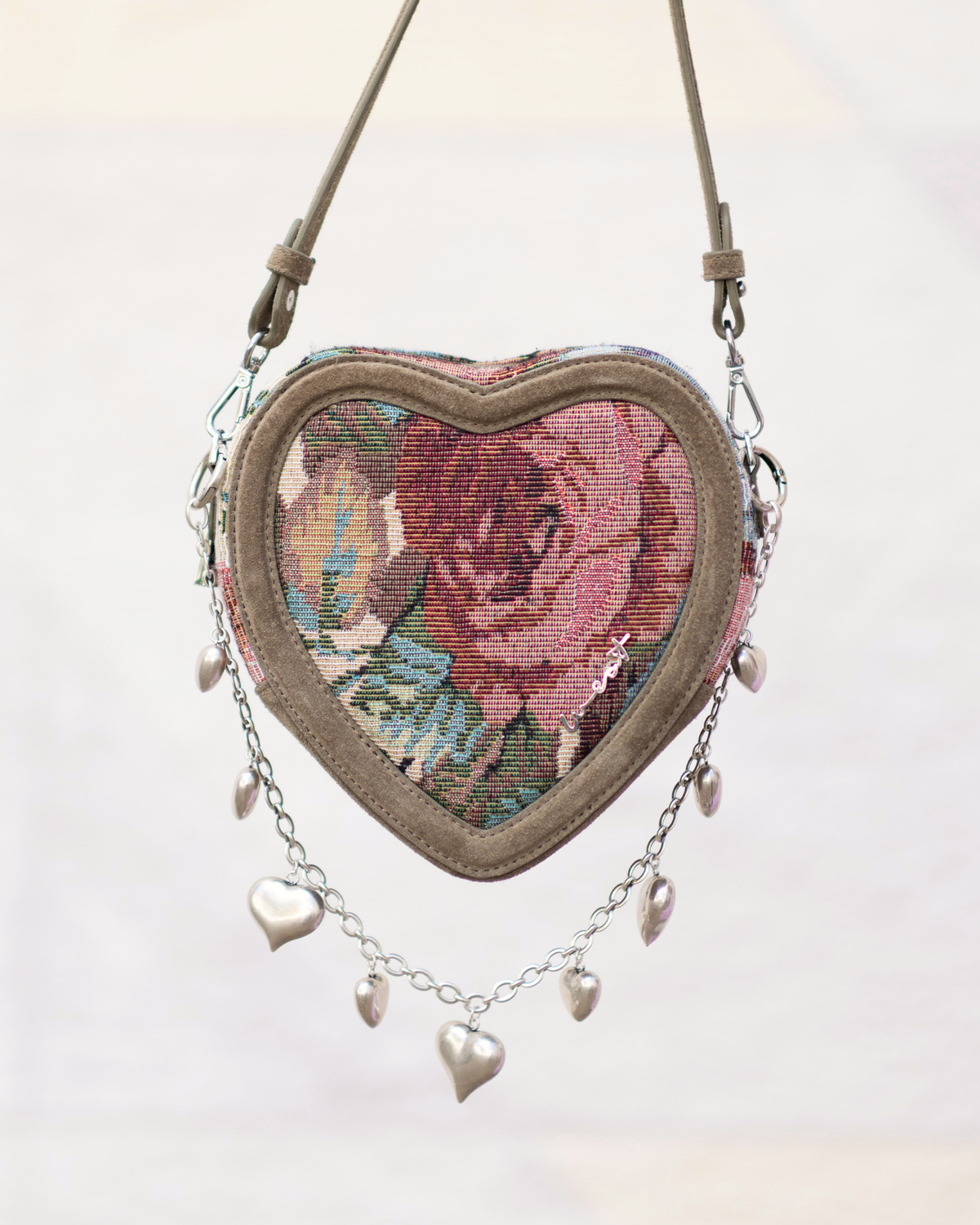 Charivari Heart Long Silver Antique