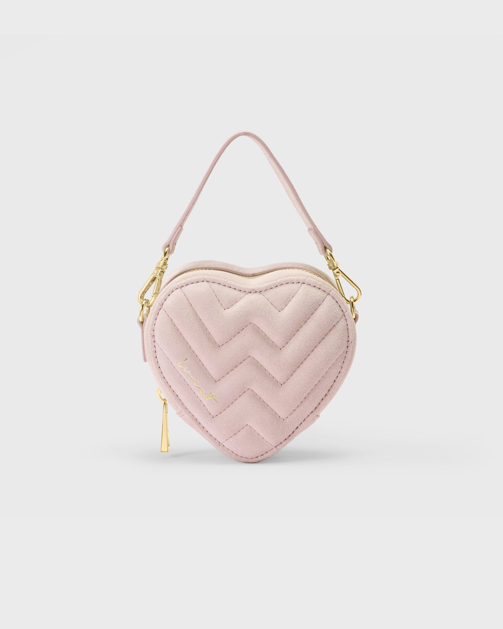 Mini Heart Bag Suede Rose