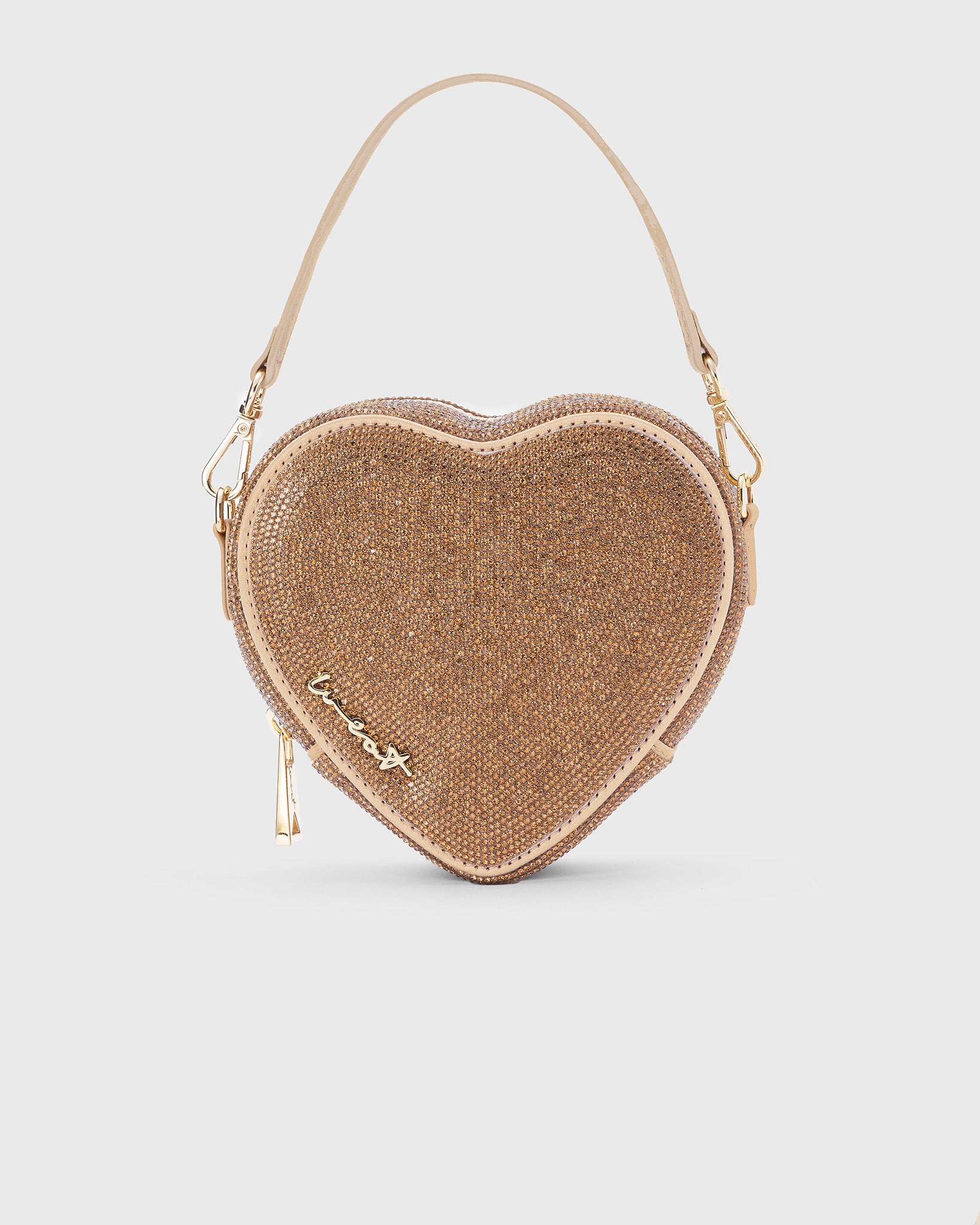 Midi Heart Bag Crystal Gold