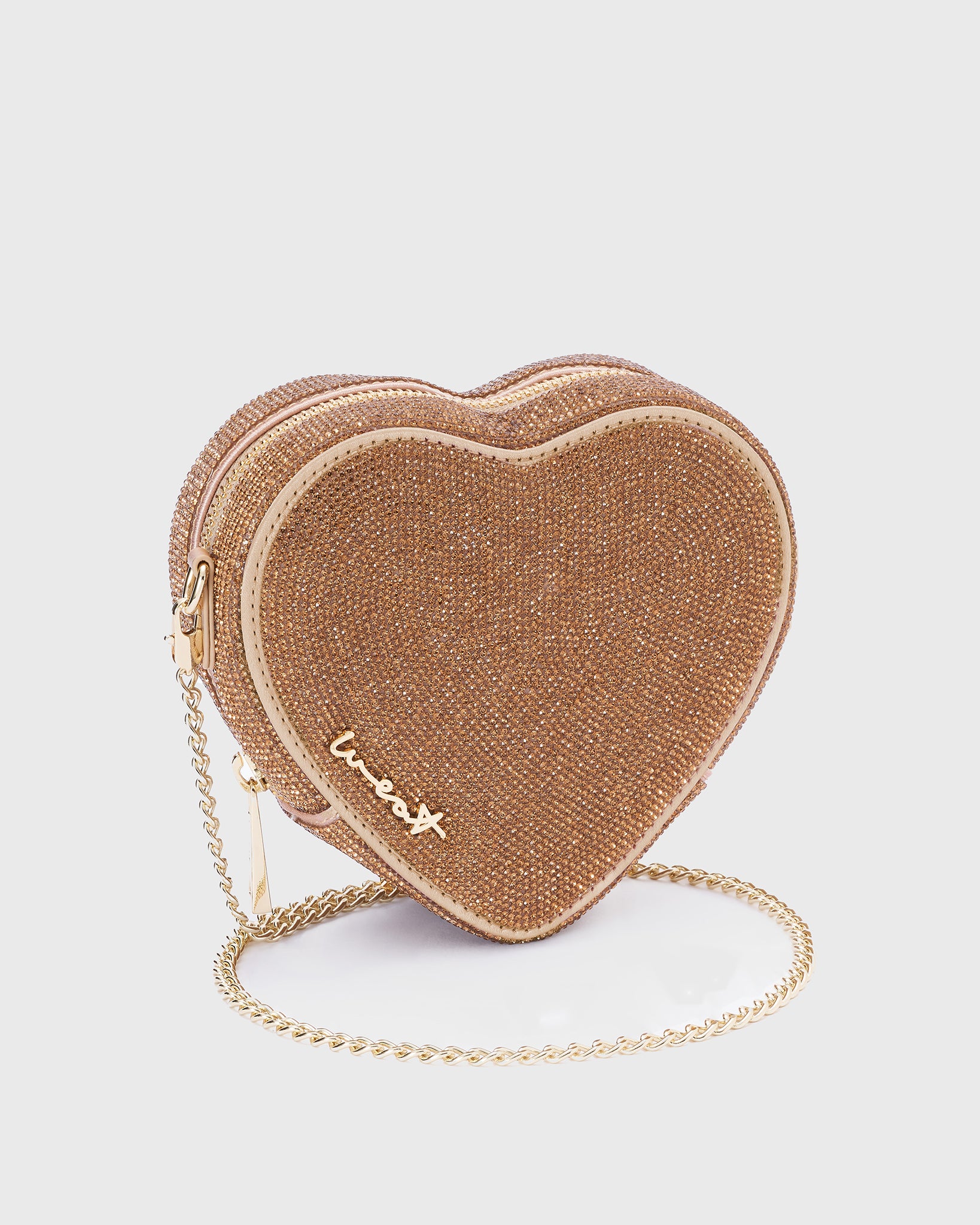 Midi Heart Bag Crystal Gold