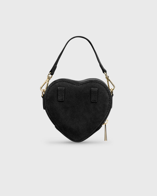 Mini Heart Bag Suede Black