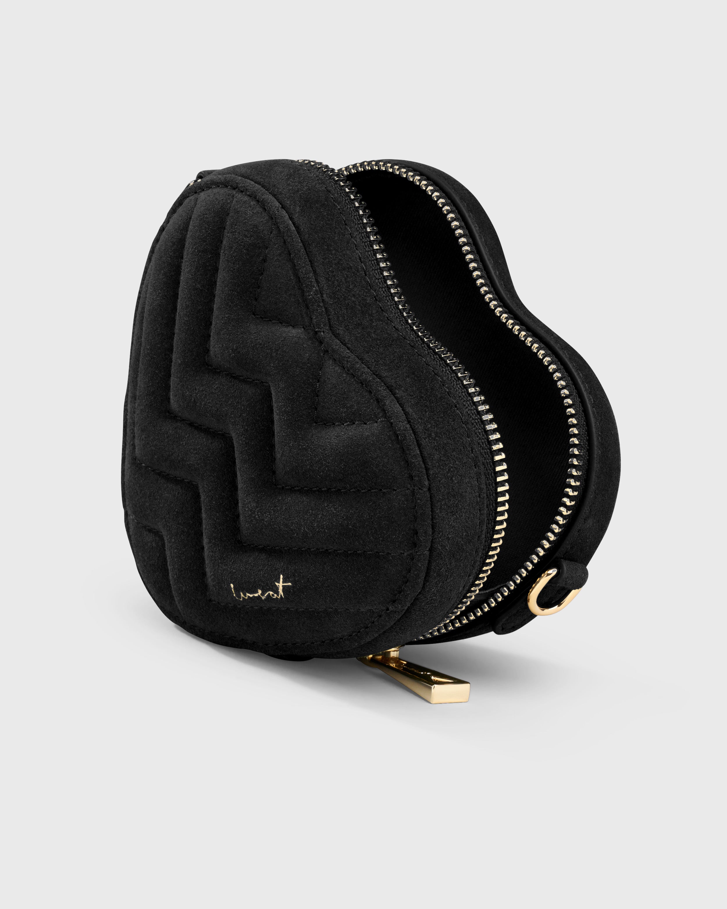 Mini Heart Bag Suede Black