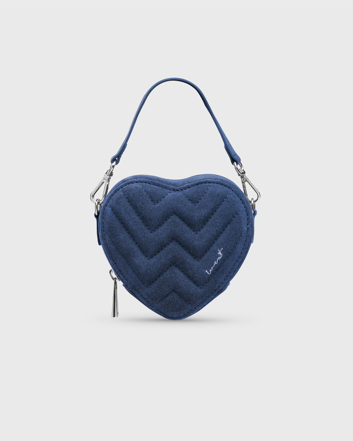 Mini Heart Bag Suede Midnight Blue