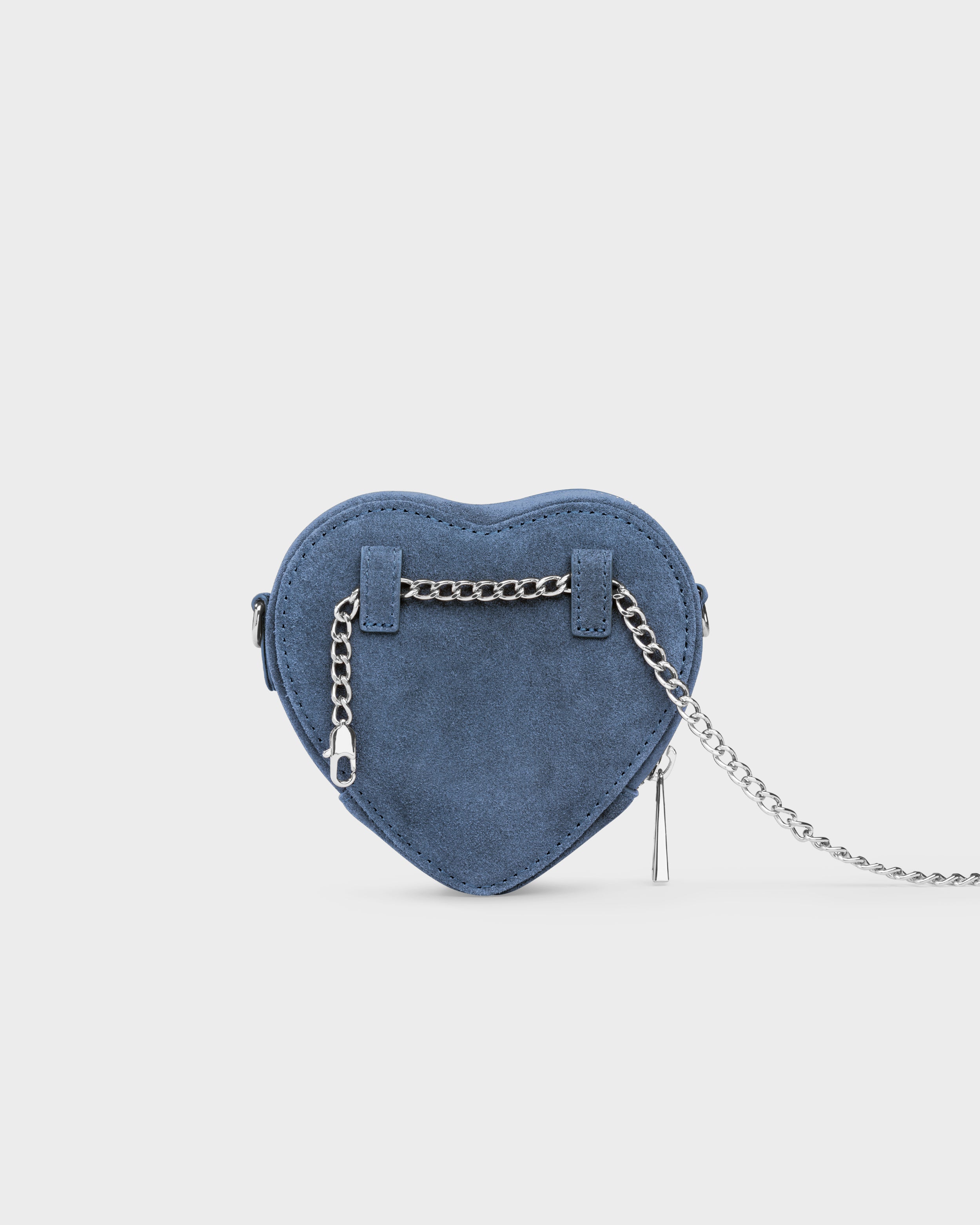 Mini Heart Bag Suede Midnight Blue