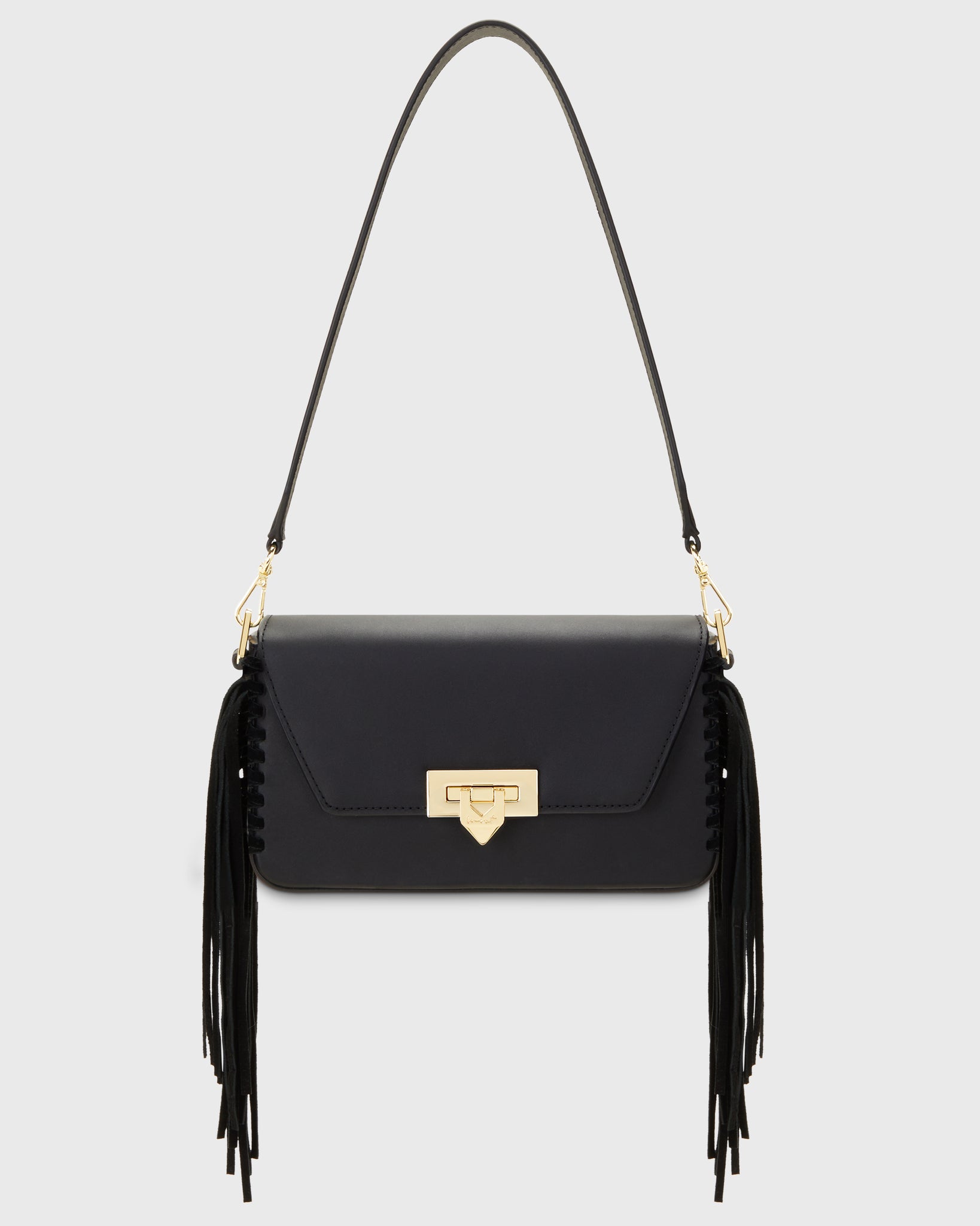 Toast Shoulder Bag Black Fringe