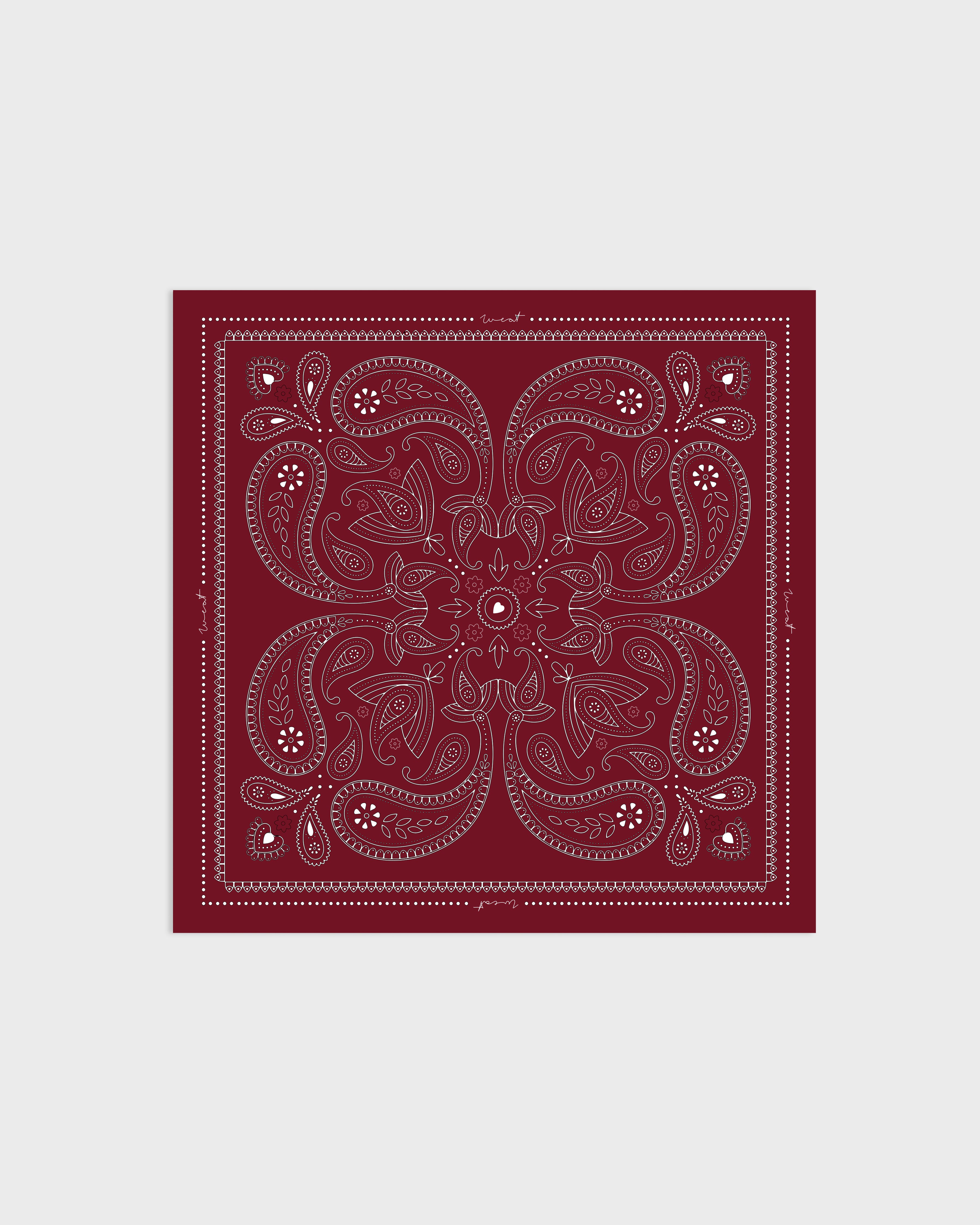 Scarf Silk Paisley Burgundy