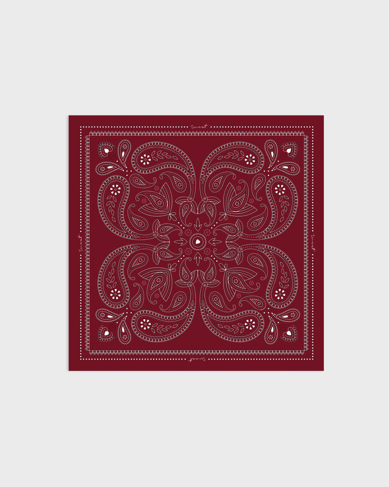 Scarf Silk Paisley Burgundy
