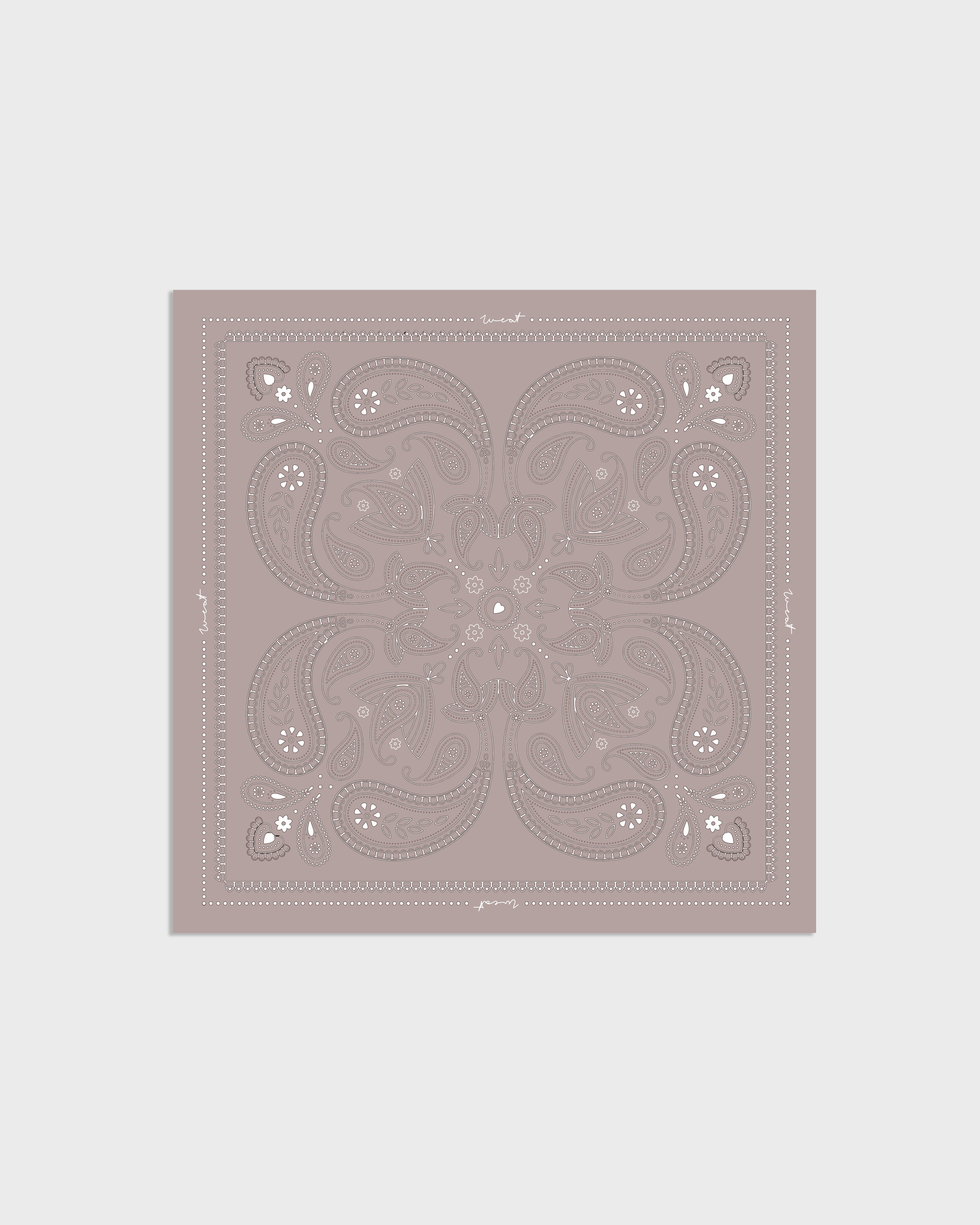 Scarf Silk Paisley Taupe
