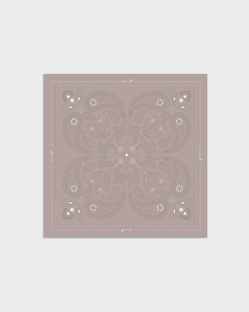 Scarf Silk Paisley Taupe