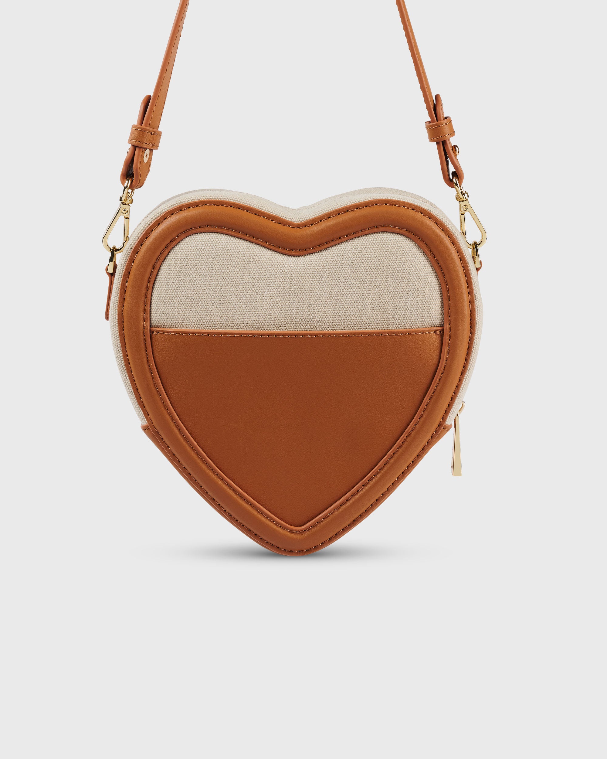 Big Heart Bag Embroidery Caramel