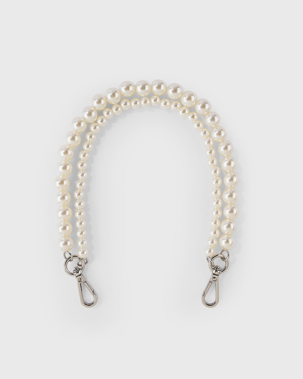 Double Pearl Strap Silver Short