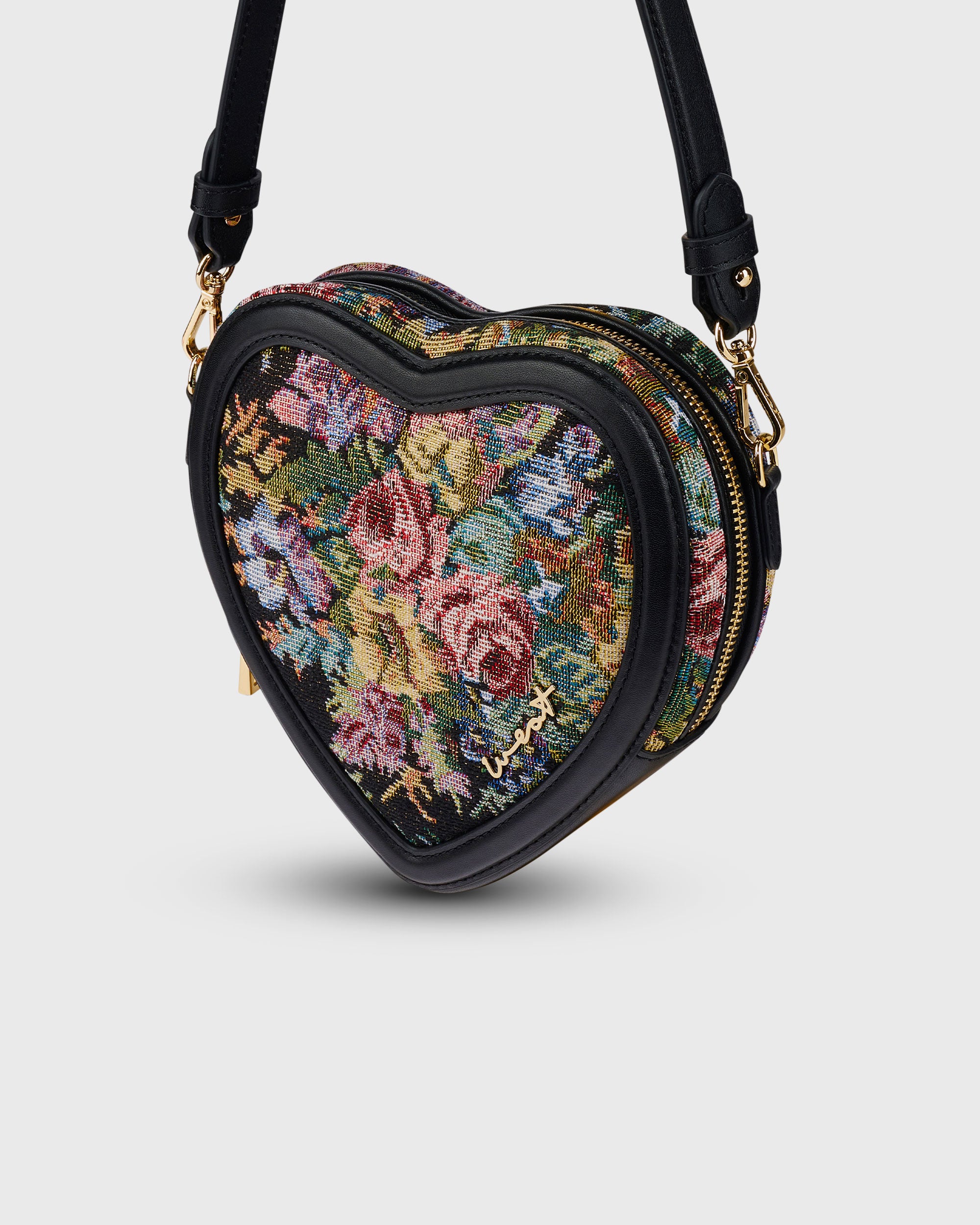 Big Heart Bag Floral Black