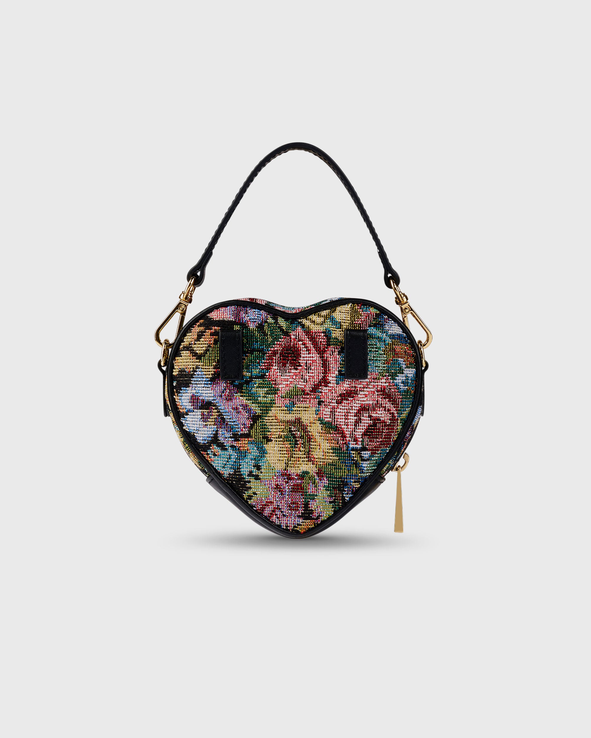 Mini Heart Bag Floral Black