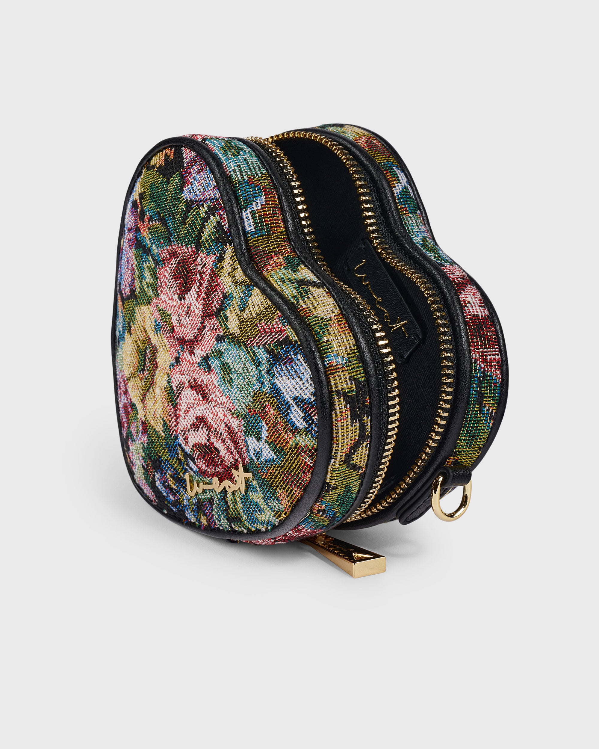 Mini Heart Bag Floral Black