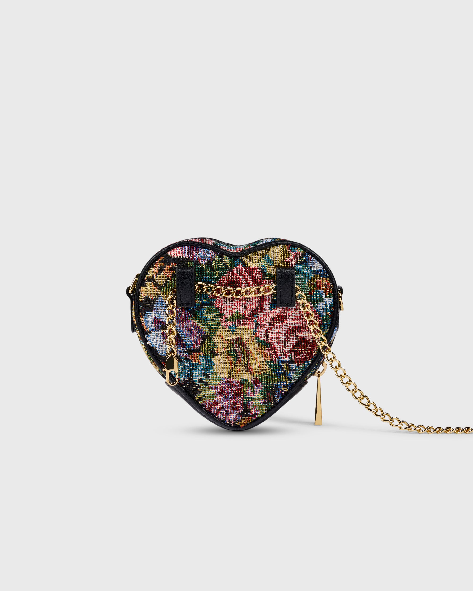 Mini Heart Bag Floral Black