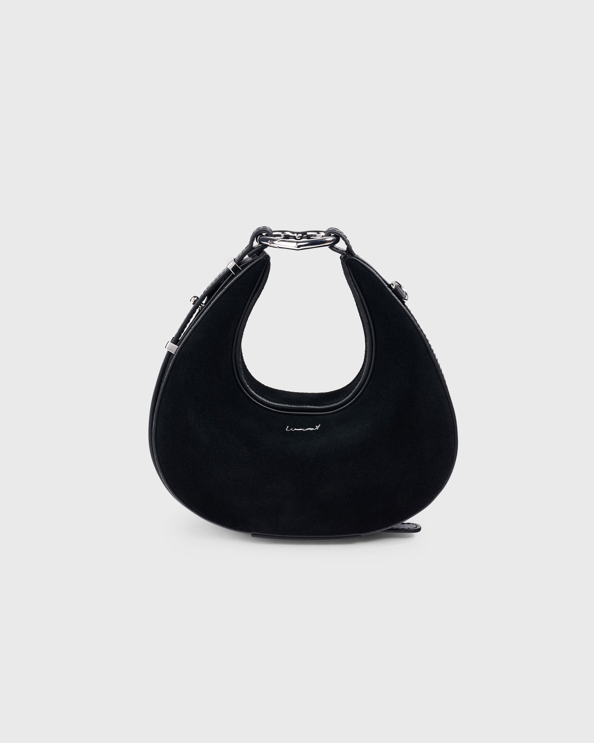 Mini Halfmoon Bag Black Suede