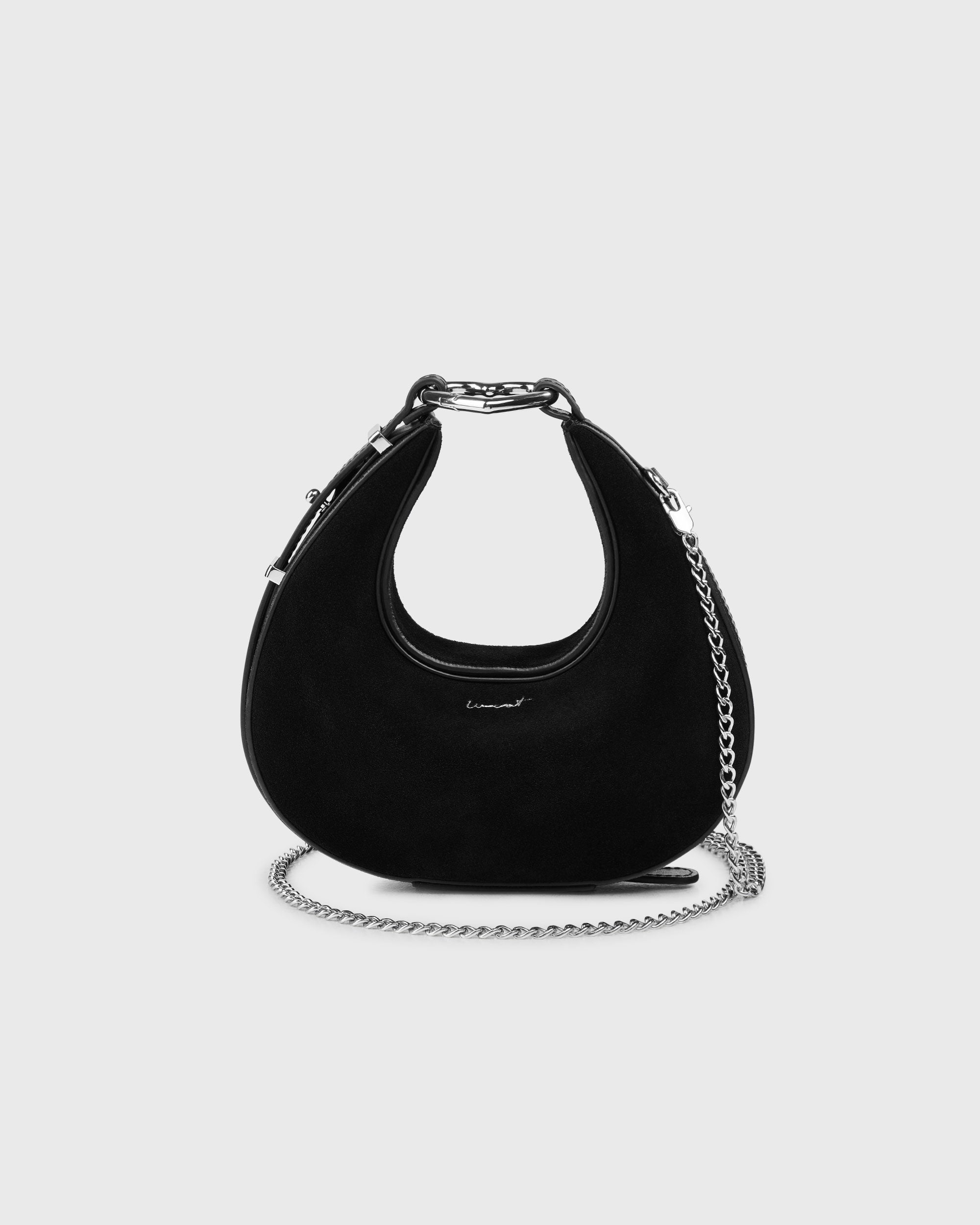 Mini Halfmoon Bag Black Suede