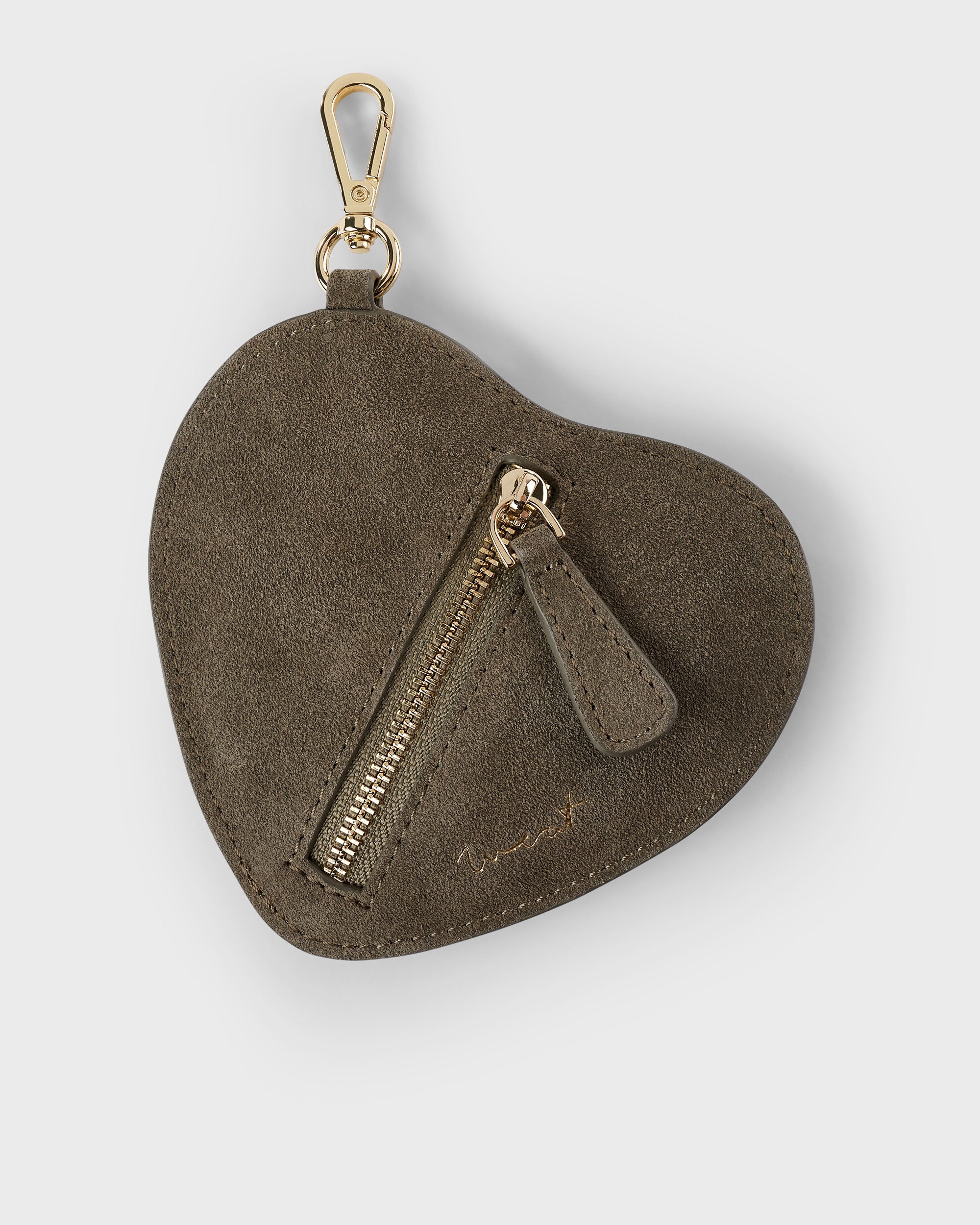 Heart Pouch Charm Khaki