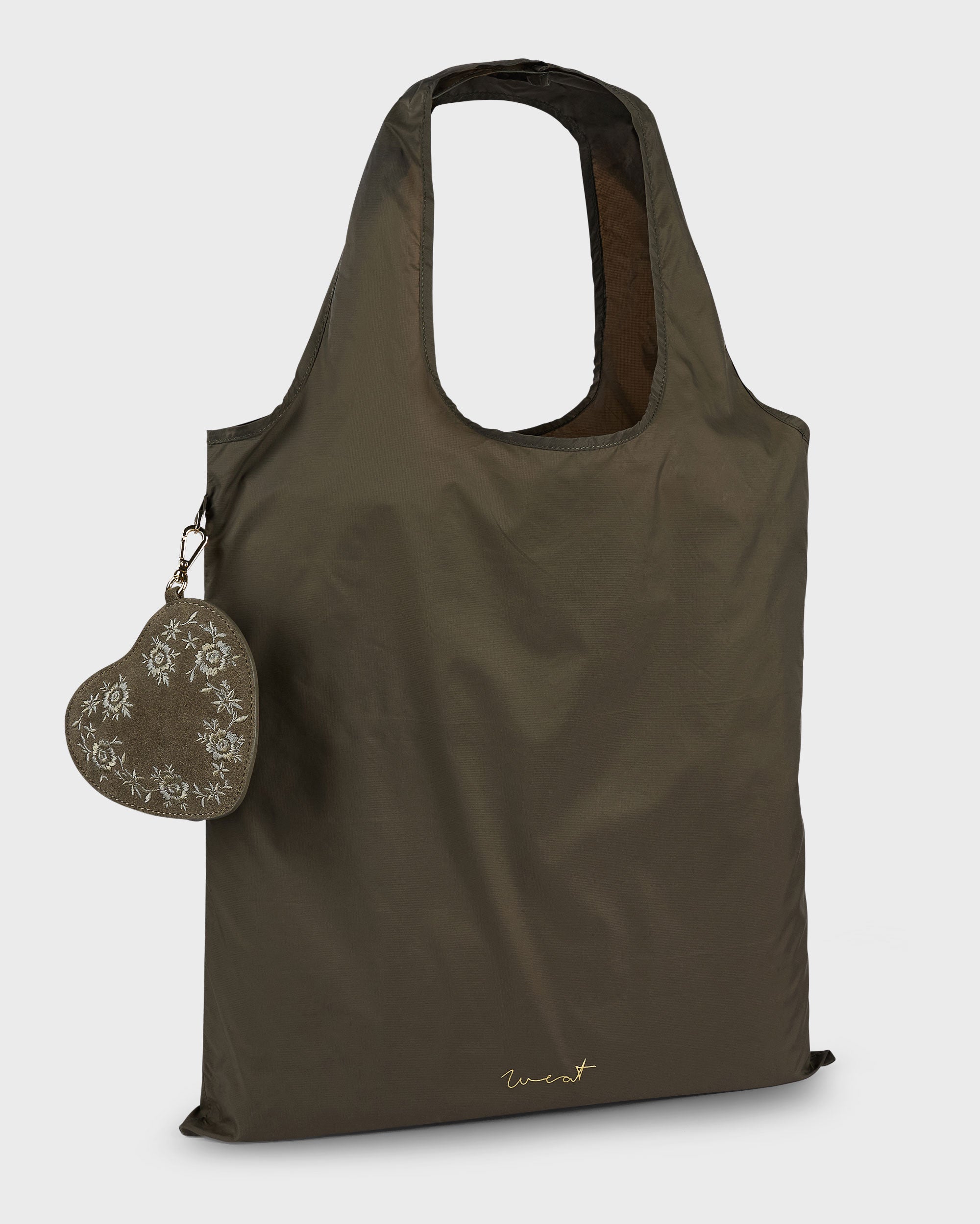 Heart Pouch Charm Khaki