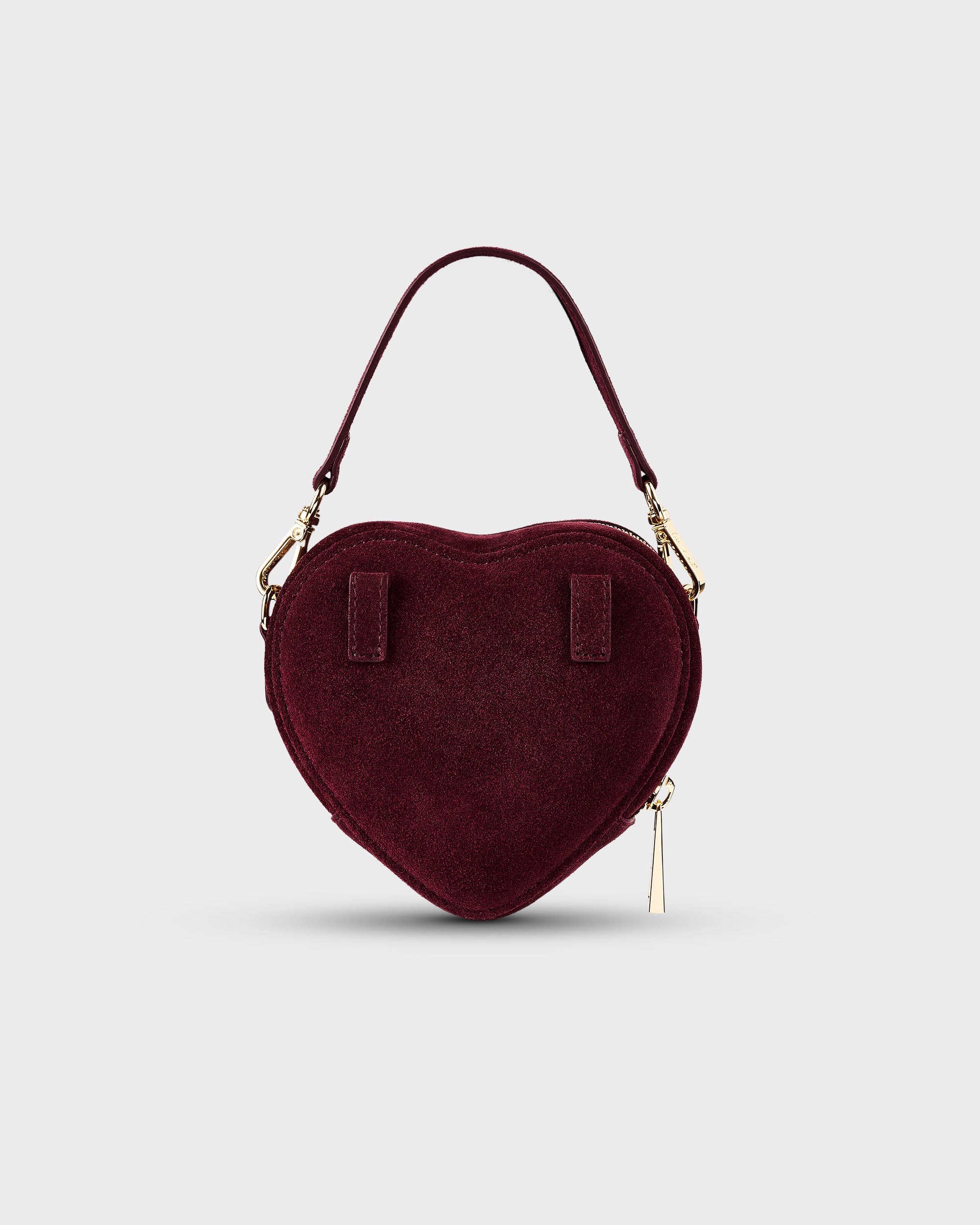 Mini Heart Bag Suede Merlot