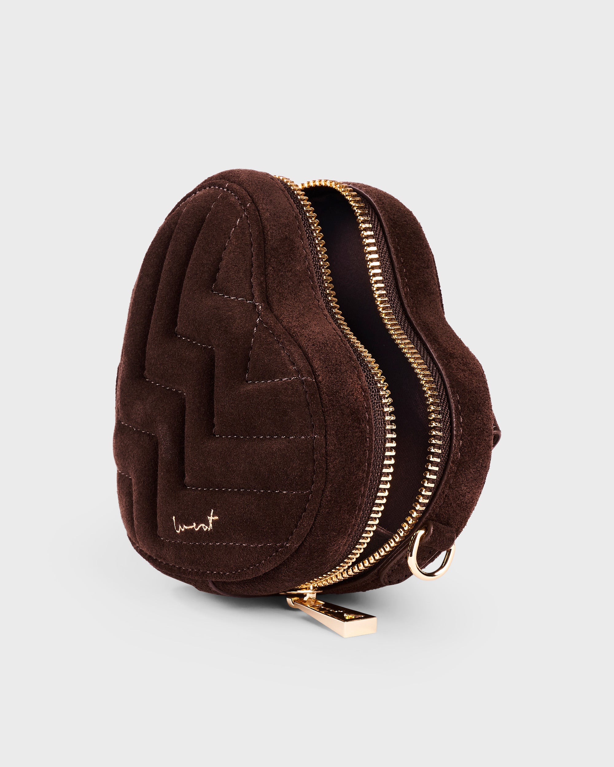 Mini Heart Bag Suede Chocolate