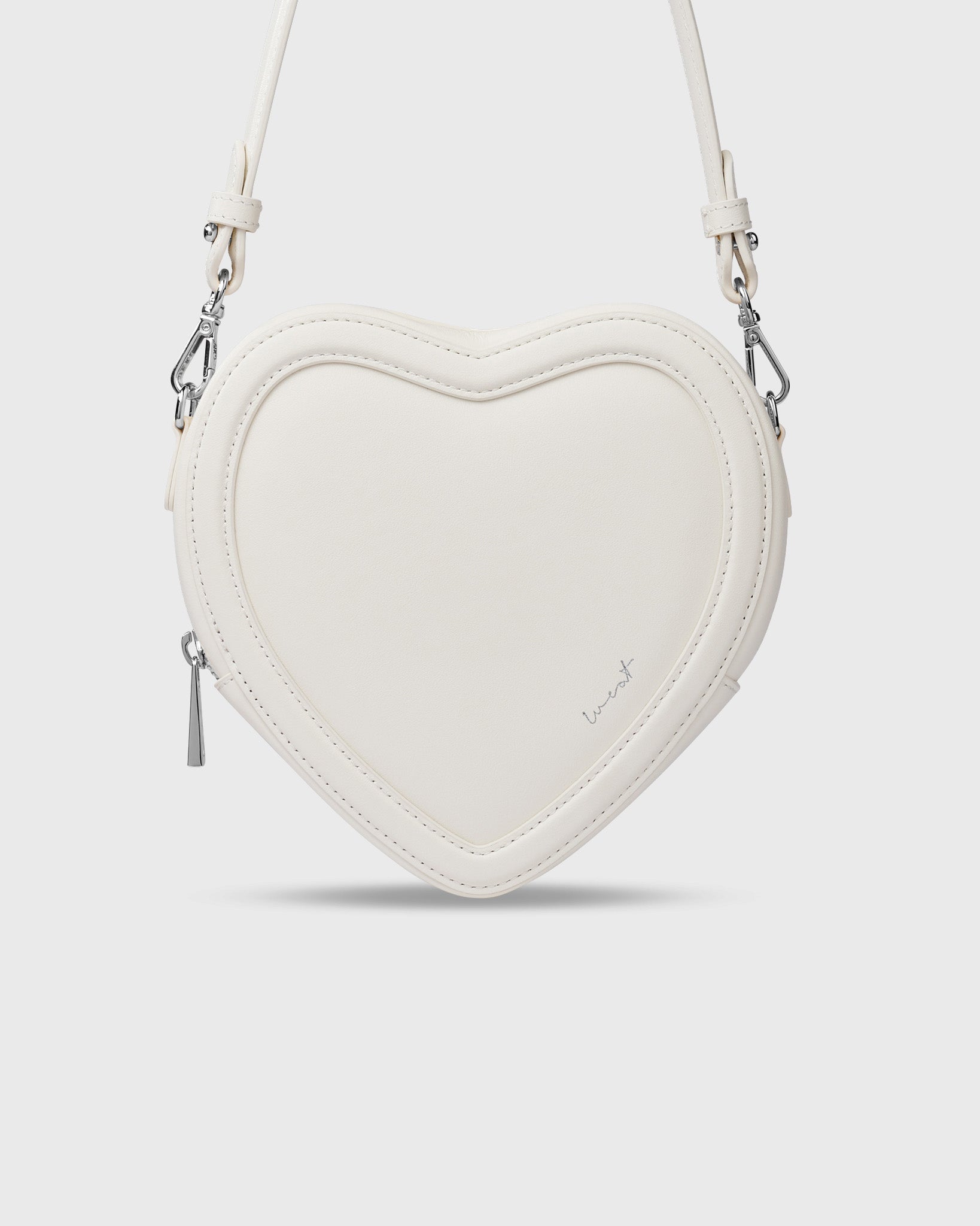 Big Heart Bag Ivory - Silver