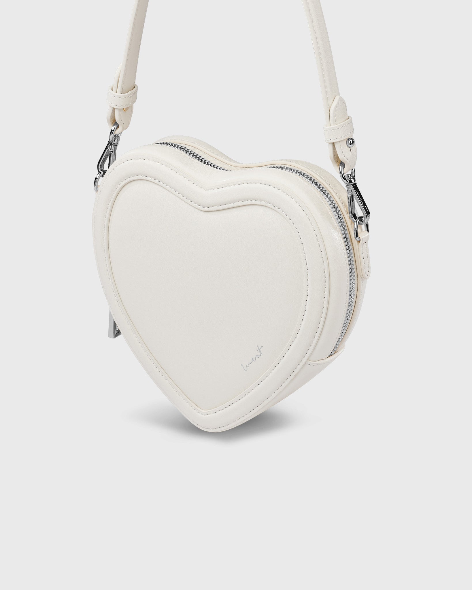 Big Heart Bag Ivory - Silver