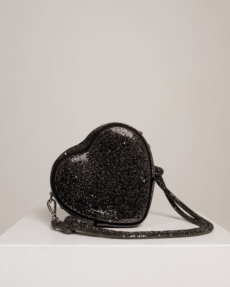 Midi Heart Bag Crystal Black