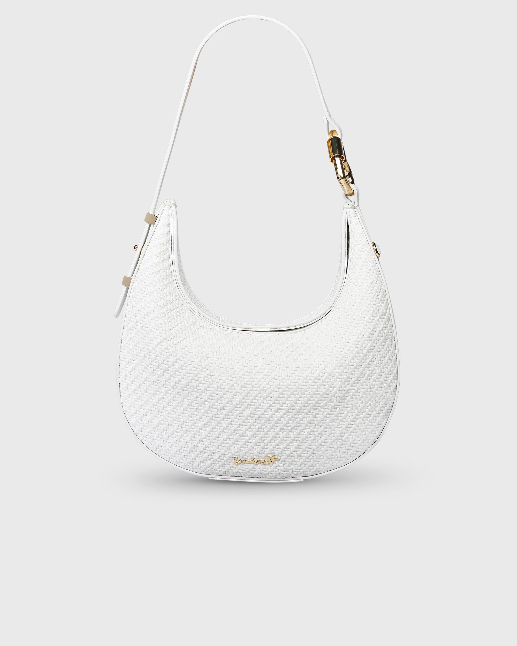 Halfmoon Bag Raffia White