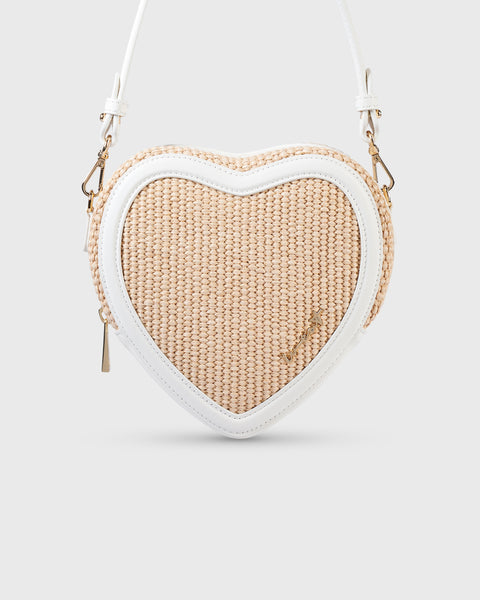 Big Heart Bag Raffia Ivory