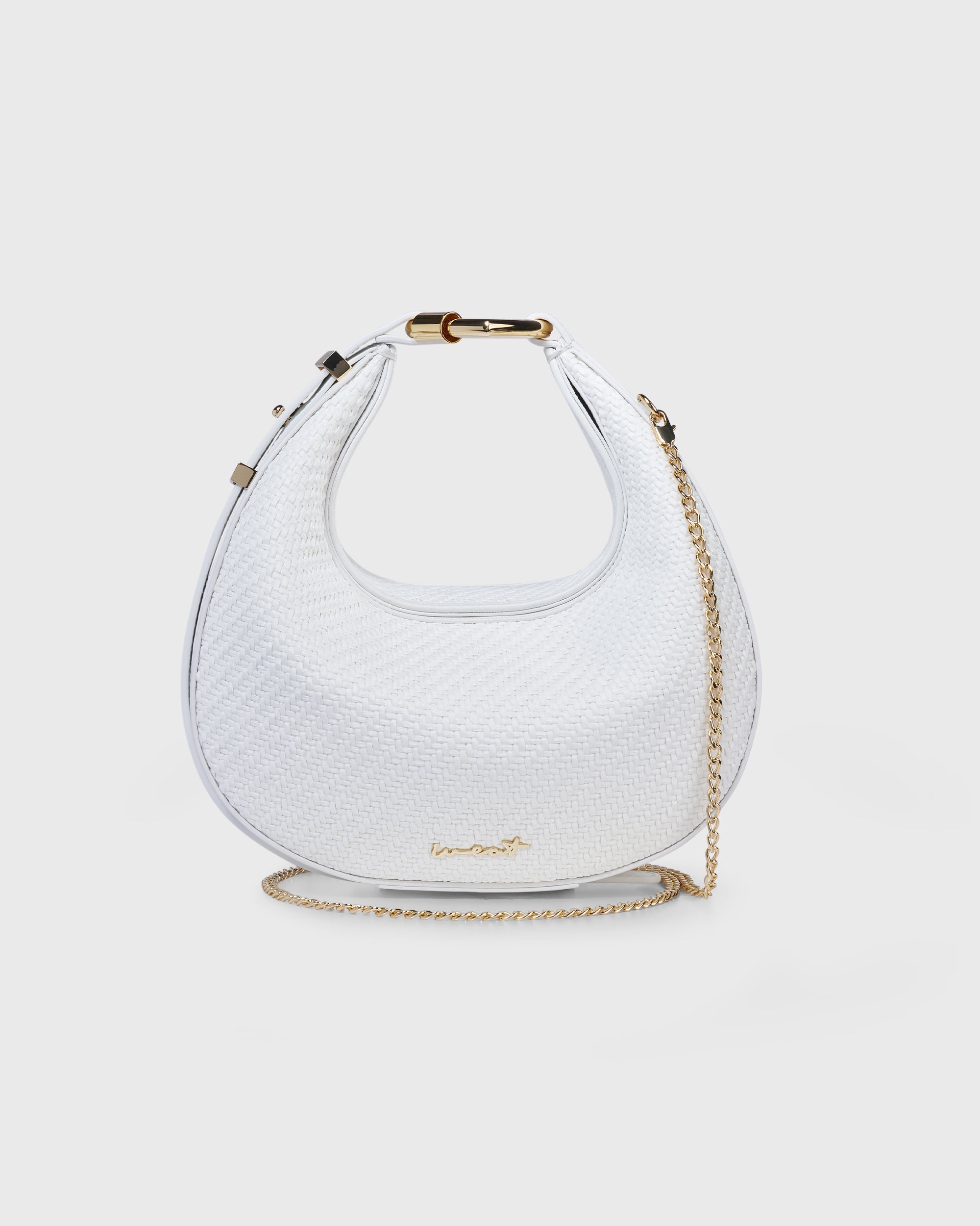 Halfmoon Bag Raffia White