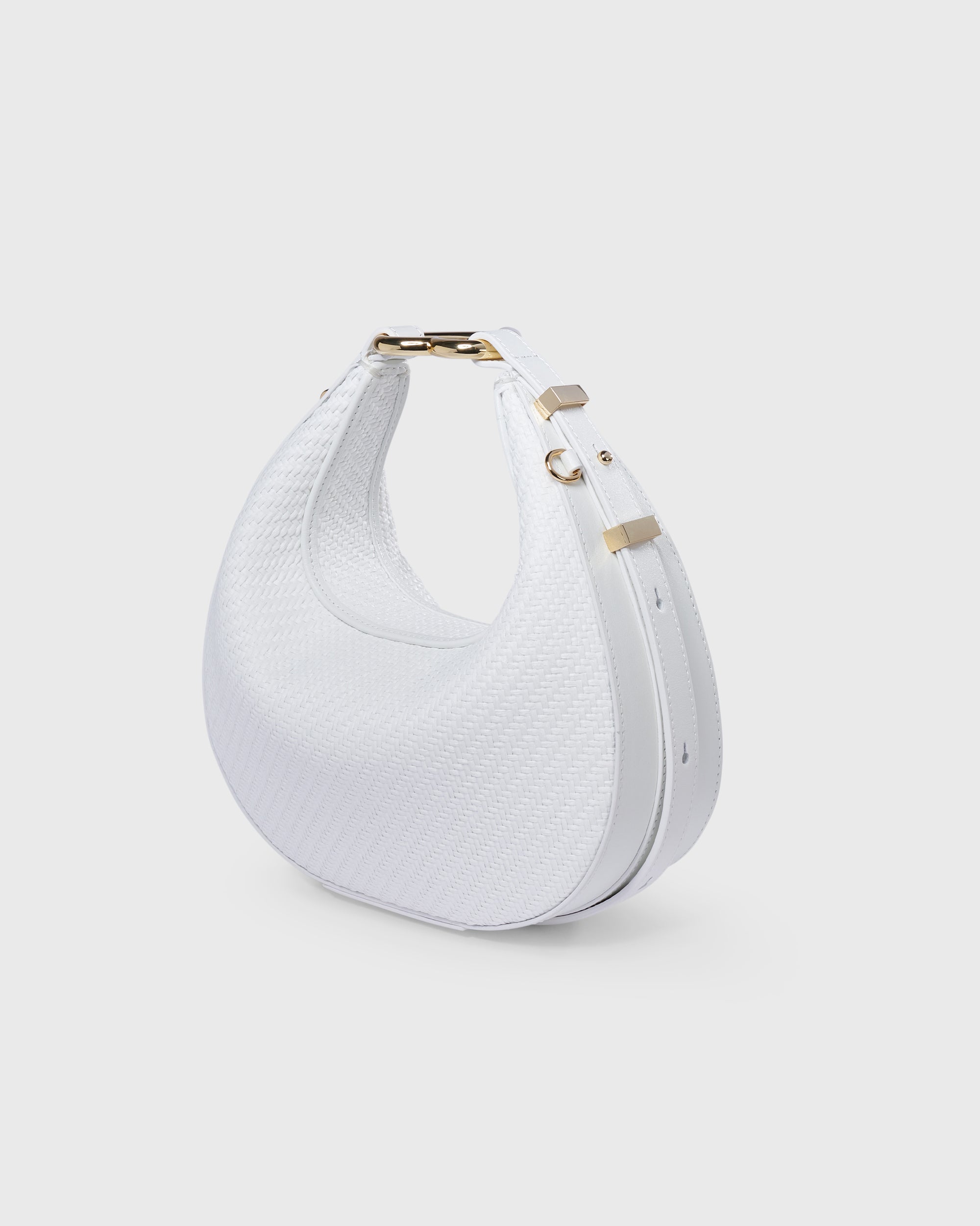 Halfmoon Bag Raffia White