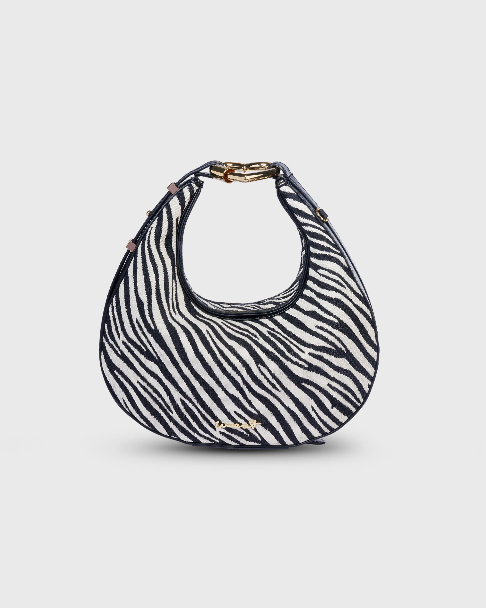 Halfmoon Bag Raffia Zebra