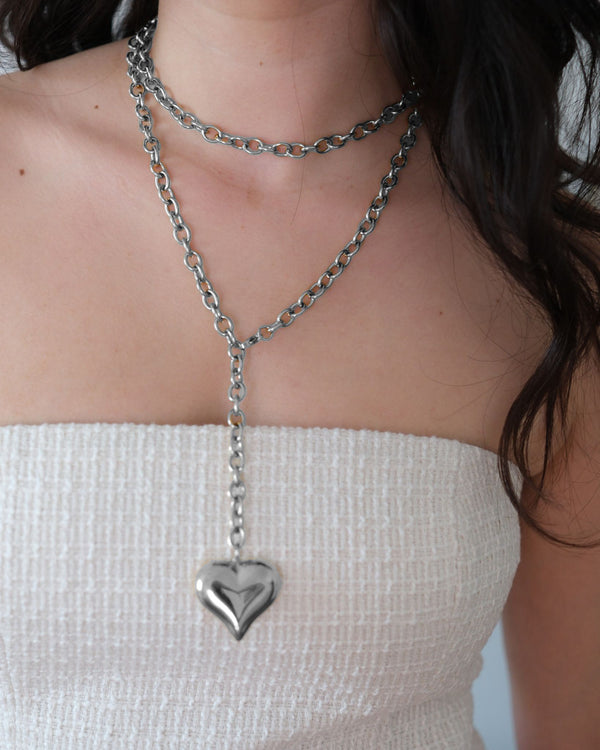 Silver Heart Chain Belt