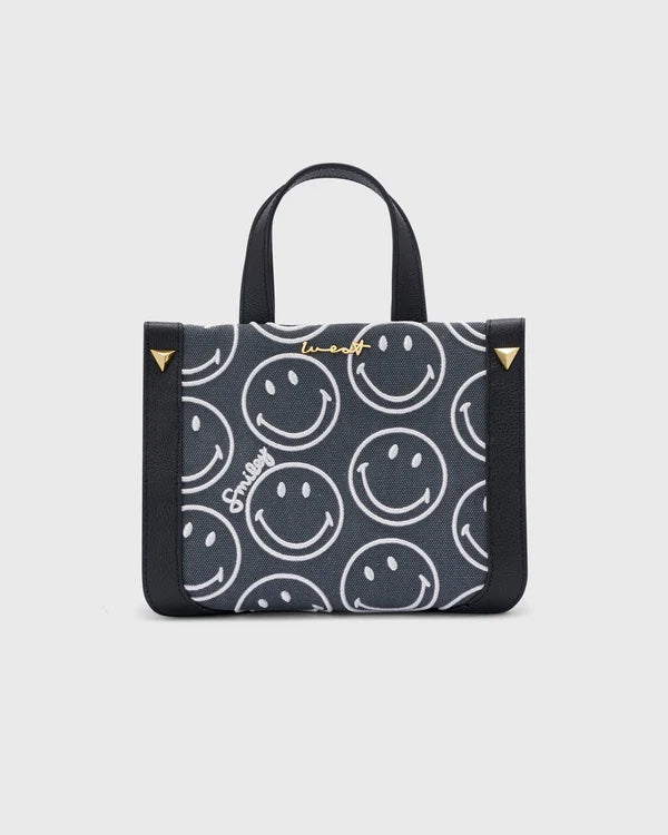 Mini Tote Smiley® Black with Blue Twilly