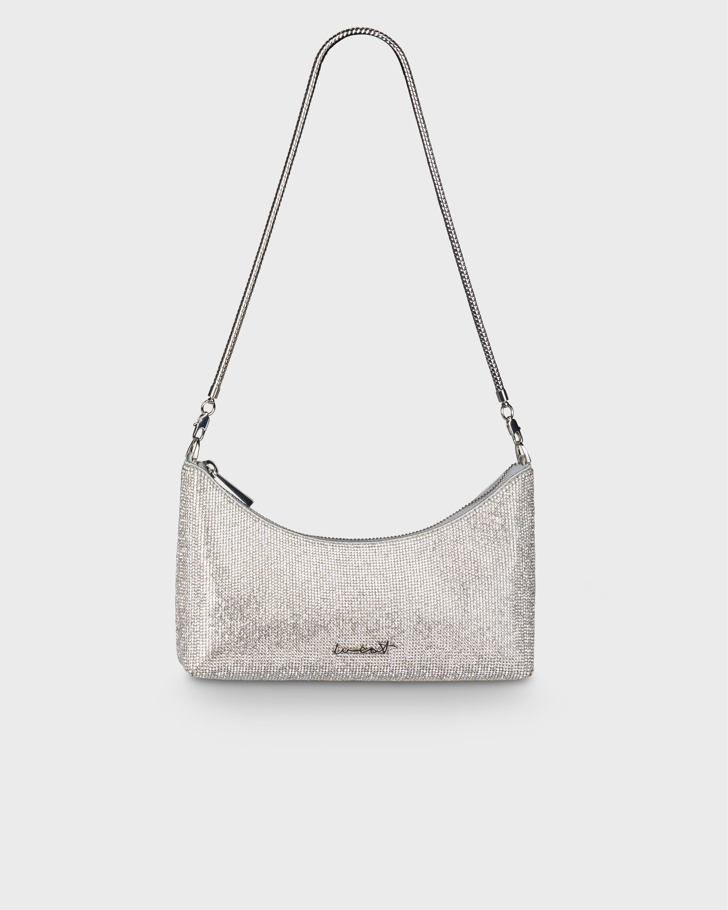 Baguette Bag Crystal Silver