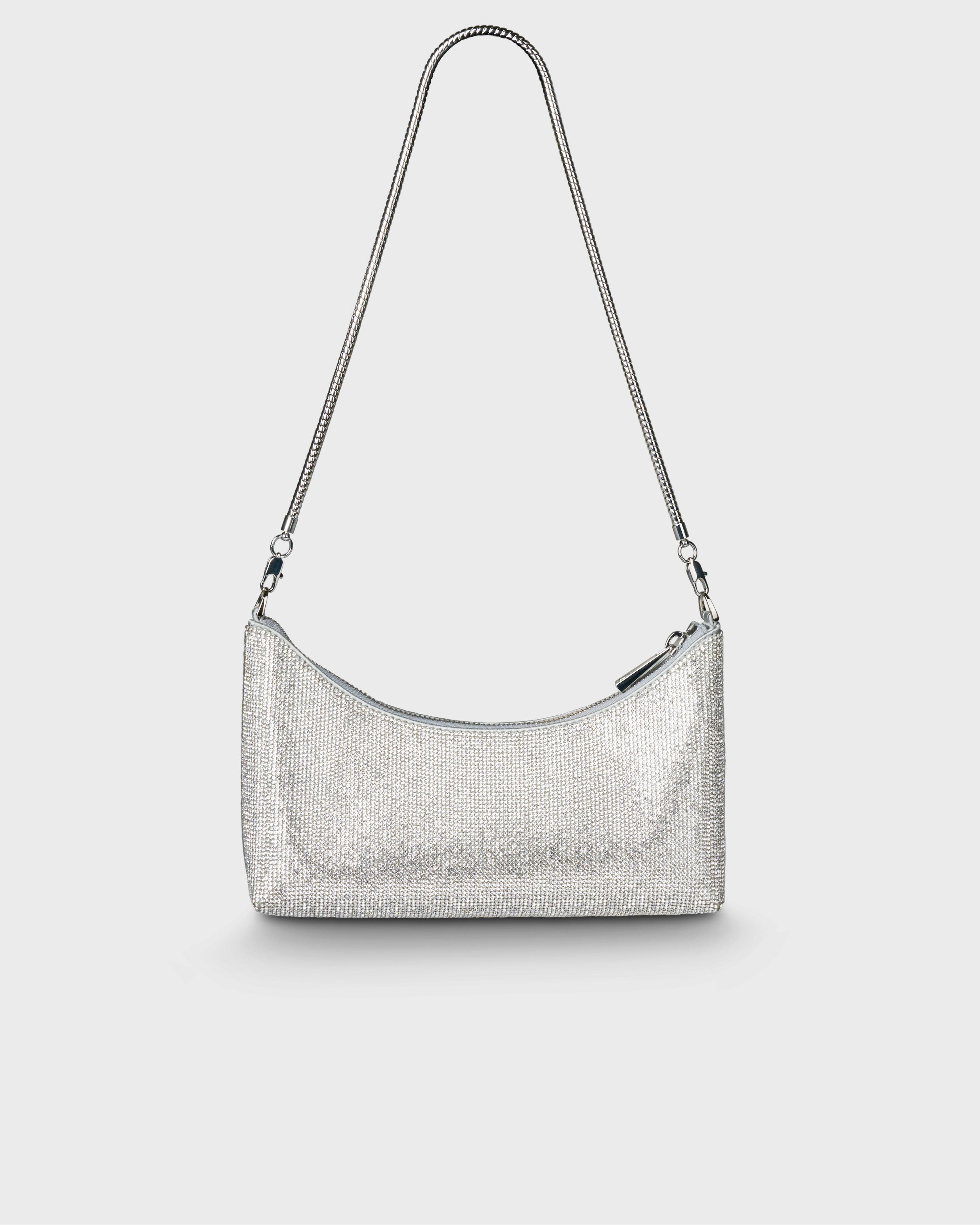 Baguette Bag Crystal Silver