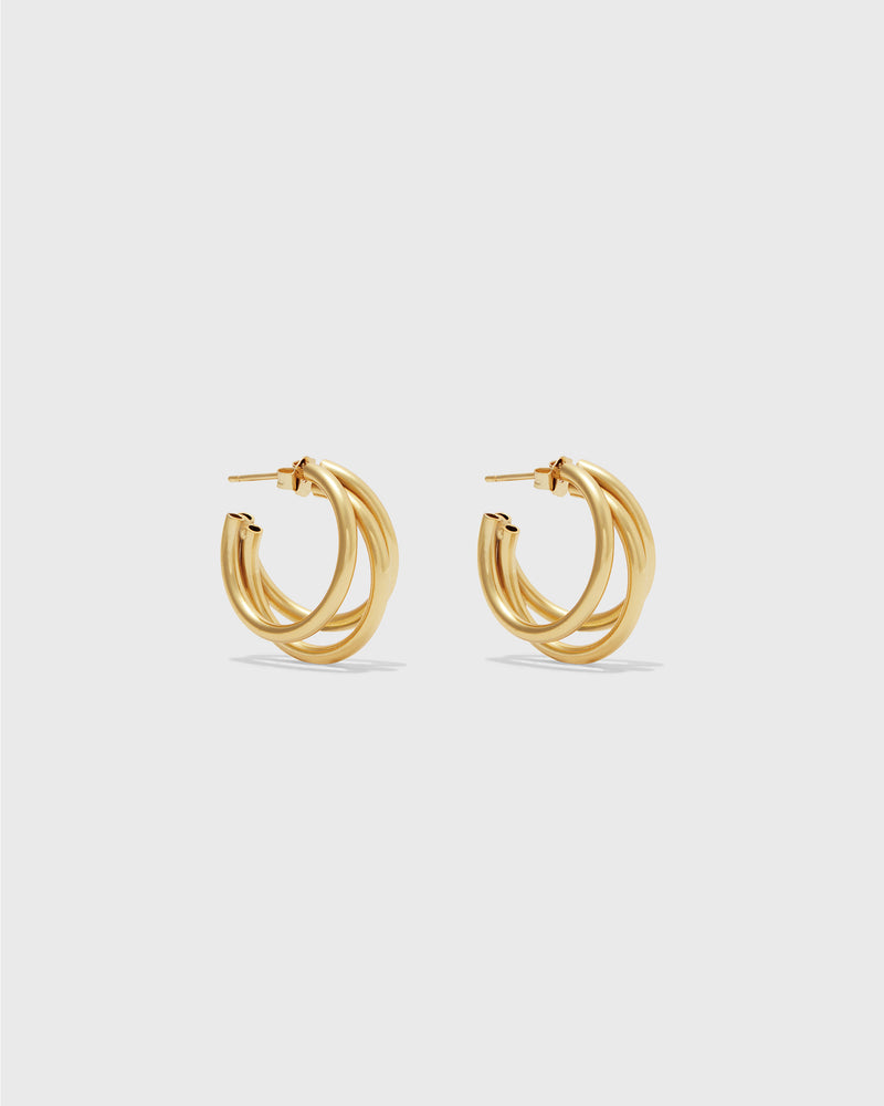 Earrings Hoop Trilogy Gold