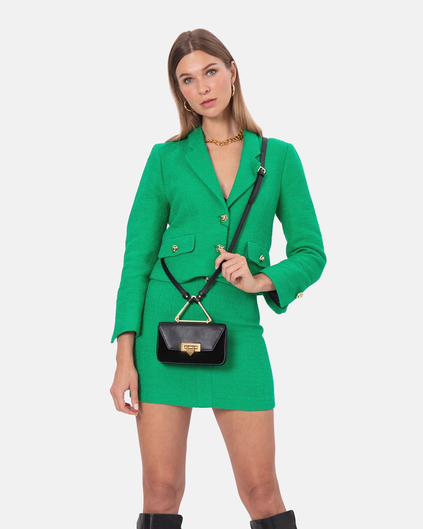 Toast Black Suede Gold